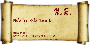 Nán Róbert névjegykártya